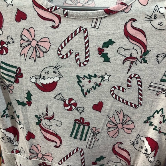 The Children’s Place Girls Winter Christmas Cat Long Sleeve Dress - Picture 3 of 4